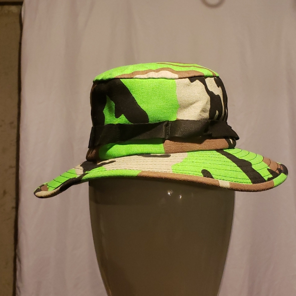 MILITARY LIME GREEN CAMO BOONIE HAT U.S.